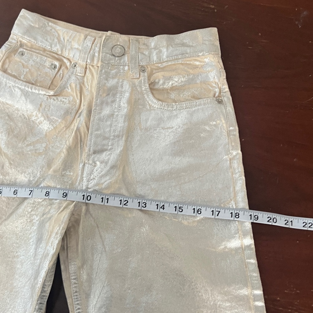 Zara Straight Leg, Cotton, Silver Jeans | 2 - Picture 12 of 16